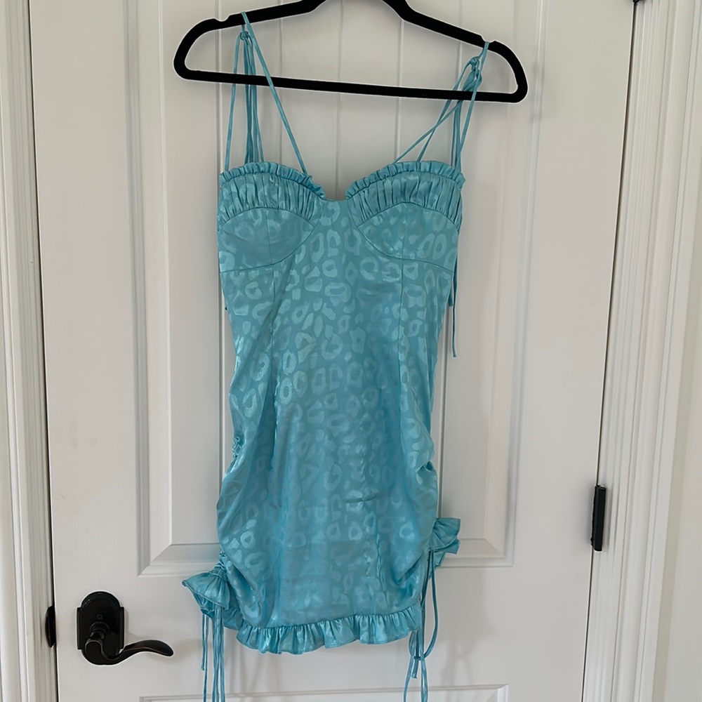 Blue Leopard Print Dress